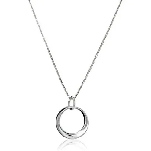 Sterling Silver Small Mobius Pendant Necklace 18''