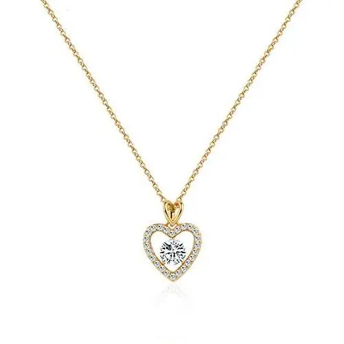 AOOVOO Necklaces for Women, Rose Gold Plated Brass Love Heart Cubic Zirconia Pendant Necklaces Jewelry Gift for Her AOOVOO Necklaces for Women, Rose Gold Plated Brass Love Heart Cubic Zirconia Pendant Necklaces Jewelry Gift for Her