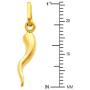 The World Jewelry Center 14k Yellow Gold Cornicello Italian Horn Pendant with 0.65mm Box Link Chain Necklace