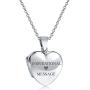 Personalized Engrave Simple Plain Traditional Keepsake Domed Puff Heart Shaped Photo Locket For Women Teens Holds Photos Pictures 925 Silver Necklace Pendant
