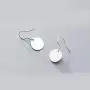 Round Disc Circle Plate Minimalist Fishhook S925 Sterling Silver Elegant Dangle Drop Earrings Chic Geometric Dangling Hanging Fashion Lightweight Simple Modern Statement Jewelry Gifts for Best Friend