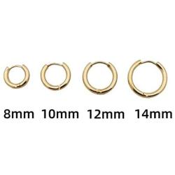 Huggie Hoop Earrings Surgical Stainless Steel Hoop Earrings 8mm 10mm 12mm Cartilage Helix Sleeper Earring for Men Women Girls Boys
