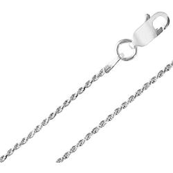 925 Sterling Silver chain Italian diamond cut Rope Chain 1.3 mm, 1.5 mm, 2 mm, 2.3mm, 2.5mm, 3mm For Women & Men 16-36 Inches New Solid 925 Italy Necklace - Lobster Claw Clasp With Extra Clasp