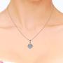 St.Claire Swarovski Jewelry Necklaces for Women 18K Rose Gold Cross Octagonal Pendant Necklace 925 Sterling Silver Birthstone Pendant Necklaces for Women Jewelry Birthday Happy Mother‘s Day Gift for Women