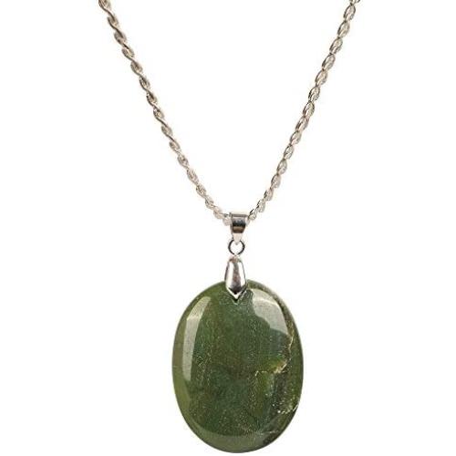 Art of Creation Natural Stone Oval Shape Orgone Green Aventurine Pendant | Reiki Energy Charged | EMF Protection | Healing Crystals Spiritual Jewelry For Unisex