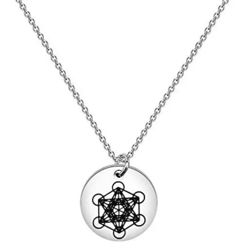 PENQI Metatron’s Cube Necklace Sacred Geometry Seals of Archangel Jewelry Angel Gift for Her Him