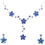 Faship Gorgeous CZ Crystal Floral Necklace Earrings Set