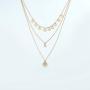 Taktik Boho Layered Coin Pendant Necklaces Gold Moon Necklace Chain Sequins Jewelry for Women and Girls
