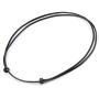 POTESSA Black Leather Cord Choker Necklace Double Knotted Adjustable Necklace Minimalist Jewelry for Women Men Unisex