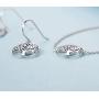 Agvana Sterling Silver Tree of Life Necklace Earrings Jewelry Set Gifts for Women Girls