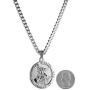 HZMAN St Michael The Archangel Catholic Medal Stainless Steel Amulet Pendant Necklace 22+2'' Rolo Curb Chain