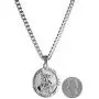 HZMAN St Michael The Archangel Catholic Medal Stainless Steel Amulet Pendant Necklace 22+2'' Rolo Curb Chain