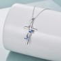 POPLYKE Butterfly Cross Necklace 925 Sterling Silver Cross Pendant Necklace for Women Girls Butterfly Jewelry Gifts