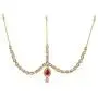 Efulgenz Indian Bollywood Vintage Gold Plated Mang Tikka Crystal Pearl Head Chain Bridal Wedding Jewelry Hair Accessories