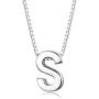 Sllaiss Tiny Initial Letter Pendant Necklace Men Women 925 Sterling Silver A-Z Charm Necklace Alphabet Name Jewelry