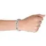 Biker Partner in Crime Handcuff Bangle Bracelet for Men Black Silver Tone Stainless Steel 8 Inch Button Hinge Clasp