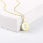 Tiny Initial Necklaces - 14K Gold Plated Dainty Cute Round Letter Necklace for Women Girls
