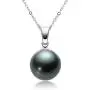 18K White Gold Black Pearl Pendant Necklace Tahitian South Sea Cultured 9-10mm Pearls Necklace with 18'' Silver Chain Jewelry Gifts for Women Girls 18K White Gold Black Pearl Pendant Necklace Tahitian South Sea Cultured 9-10mm Pearls Necklace with 18'' Silver Chain Jewelry Gifts for Women Girls
