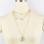 Dresbe Boho Bar Pendant Necklace Gold Layered Choker Turquoise Neck Chain Hand Neck Jewelry Accessories for Women and Girls