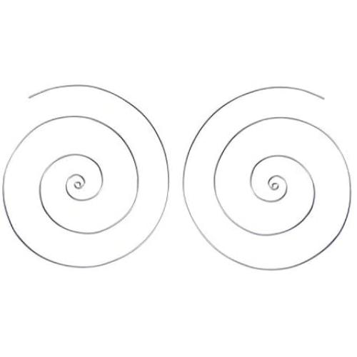 Marycrafts Sterling Silver Big Spiral Swirl Wire Boho Earrings