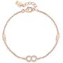 T400 925 Sterling Silver Rose Gold Infinity Pendant Necklace Link Bracelet with AAA Cubic Zirconia Gift for Women Girls