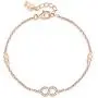 T400 925 Sterling Silver Rose Gold Infinity Pendant Necklace Link Bracelet with AAA Cubic Zirconia Gift for Women Girls