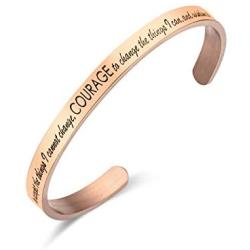 LIUANAN Inspirational Bracelets for Women Men Engraved Personalized Cuff Bangle Stainless Steel Jewelry Gifts with Message