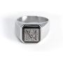 Tioneer Stainless Steel Monogram Initial Signet Biker Rings for Men, Square Flat Top (Black, Gold, Silver), Size 7-16