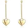 Cowlyn Heart Earrings Love Pendant Long 925 Silver Needle 14K Gold Dangle Drop Stud Cute Jewelry Gift for Women Cowlyn Heart Earrings Love Pendant Long 925 Silver Needle 14K Gold Dangle Drop Stud Cute Jewelry Gift for Women