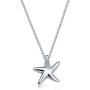 Small Tropical Vacation Nautical Beach Starfish Pendant Necklace Stud Earrings Jewelry Set For Women Girlfriend Polished 925 Sterling Silver