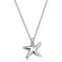 Small Tropical Vacation Nautical Beach Starfish Pendant Necklace Stud Earrings Jewelry Set For Women Girlfriend Polished 925 Sterling Silver