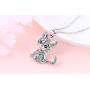 SUNSCSC Animal Cat Pendant Necklace Jewelry for Women Girls CZ Dog Lover Gifts Daughter Loved Necklace
