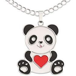 Happy Kisses Panda Necklace Gift – Cute Panda Heart Pendant – Charm Jewelry for Women, Teens, Girls and Kids – with Message Card