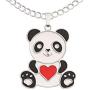 Happy Kisses Panda Necklace Gift – Cute Panda Heart Pendant – Charm Jewelry for Women, Teens, Girls and Kids – with Message Card