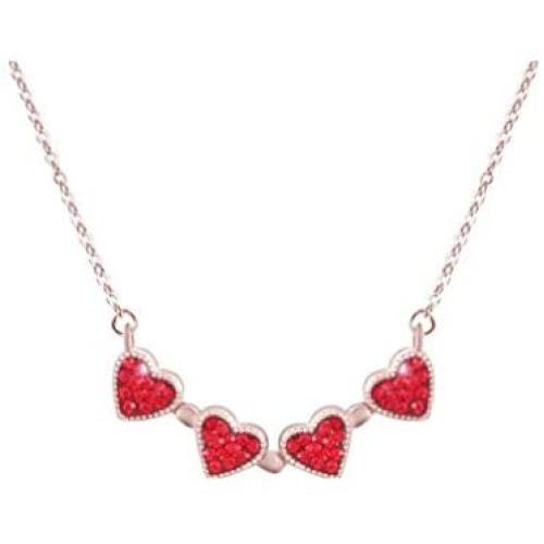 Sterling Silver Heart Shaped and Four Leaf Clover Convertible Pendant Necklace Crystals Jewelry for Women Girls