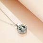LUHE Saint Christopher Protect Us Necklace,Urn Necklace for Ashes,925 Sterling Silver Religious Engraved Medallion Pendant Necklace Jewelry