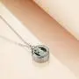 LUHE Saint Christopher Protect Us Necklace,Urn Necklace for Ashes,925 Sterling Silver Religious Engraved Medallion Pendant Necklace Jewelry