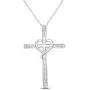 Jewel Zone US White Natural Diamond Cross Heart Pendant in 10K Solid Gold (1/20 cttw) Jewel Zone US White Natural Diamond Cross Heart Pendant in 10K Solid Gold (1/20 cttw)