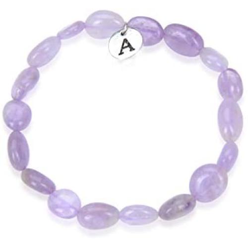Adabele 1pc Natural 7 inch 7.5 inch Gemstone Bracelet Stretchy Chakra Gems Stones 7-10mm Free Form Beads Healing Crystals Engergy Quartz Jewelry Women Girls Birthday Gift