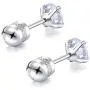 2 Pairs Stud Earrings Set,Hypoallergenic Double Round Cubic Zirconia 316L Stainless Steel Screw back Earrings for Men,Women,Boys & Girls 2 Pairs Stud Earrings Set,Hypoallergenic Double Round Cubic Zirconia 316L Stainless Steel Screw back Earrings for Men,Women,Boys & Girls