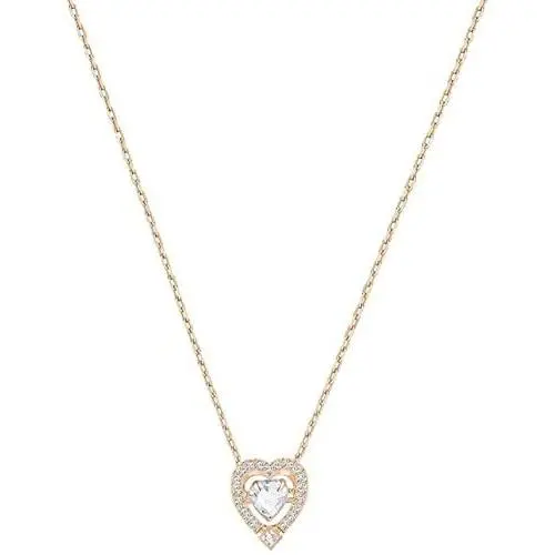 Swarovski Jewelry Rose-Gold Tone White Sparkling Dance Heart Necklace