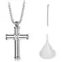 LOYALLOOK Stainless Steel Cremation Jewelry Hawser Cross Pendant Memorial Ashes Urn Necklace for Women Men