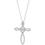 0.33 Carat (ctw) Round White Diamond Ladies Looping Dancing Cross Pendant 1/3 CT, (Gold Chain Included)