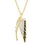 1/2 Carat CT.t.w Round White & Enhanced Black Natural Diamond Angel Wings Pendant Necklace In 14k Gold Over Sterling Silver (0.50 Cttw)