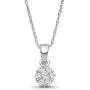 10K White Gold Diamond Cluster Pendant with Sterling Silver Chain Necklace (1/5 cttw, I-J Color, I2-I3 Clarity), 18''