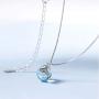 JEWME 925 Sterling Silver Mermaids Tears Necklace Crystal Teardrops Collarbone Chain Fishtail Pendant Jewelry Gift