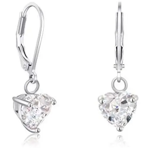 Buyless Fashion Girls And Women Heart Stone Dangle Earrings Silver Jewelry Buyless Fashion Girls And Women Heart Stone Dangle Earrings Silver Jewelry