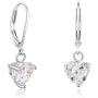 Buyless Fashion Girls And Women Heart Stone Dangle Earrings Silver Jewelry