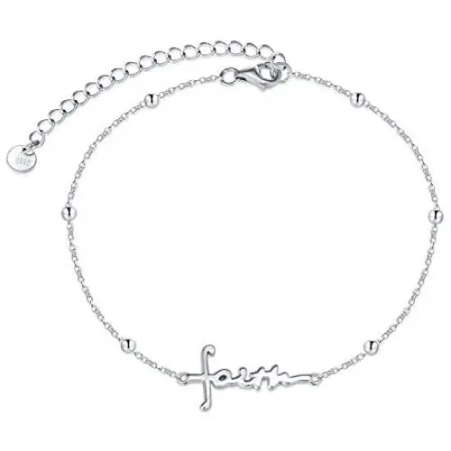 ROMANTIC WORK Faith Cross Bracelet for Women Sterling Silver Christian Bracelets Faith Jewelry Gifts for Women Girlfriend Mother
