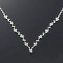Unicra Bride Silver Bridal Necklace Earrings Set Rhinestone Choker Necklace Crystal Wedding Jewelry Set for Women and Girls- (2 earrings and 1 necklace)
